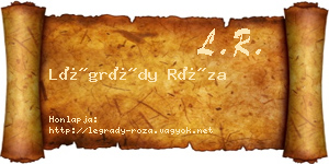 Légrády Róza névjegykártya